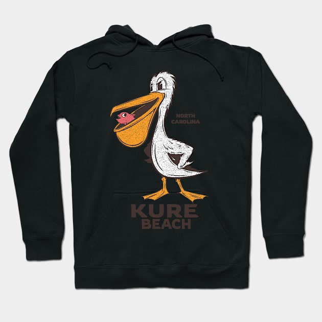 Nags Head, NC Summertime Vacationing Pelican & Fish Hoodie by Contentarama